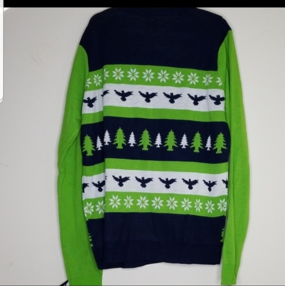 NFL APPAREL SEATTLE SEAHAWKS CHRISTMAS SWEATER - Picture 7 of 7